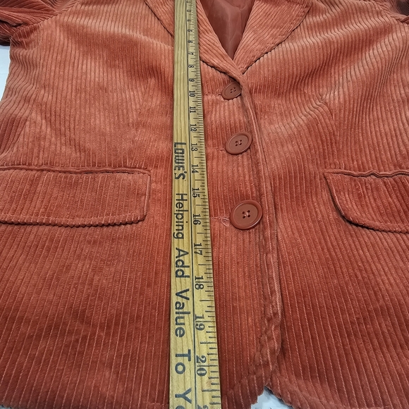 Dress Barn Corduroy Orange Blazer Jacket Size M 100% Cotton - Picture 6 of 10